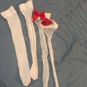 White fishnet thigh high bundle